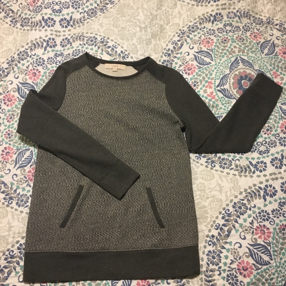 LOFT sweater (gray on gray)